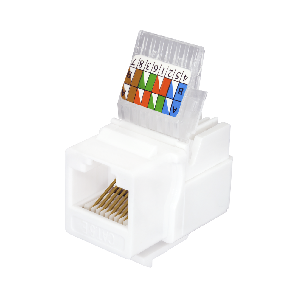 Keystone Jack 8P8C (RJ-45), UTP, 5e. заделка без инструмента, белый